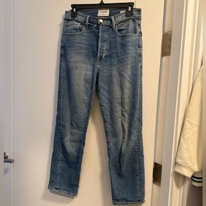 Frame Straight leg high-rise Denim with Design pocket